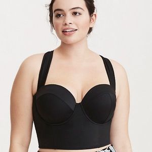 TORRID black convertible strap mid-kini top, 3X.